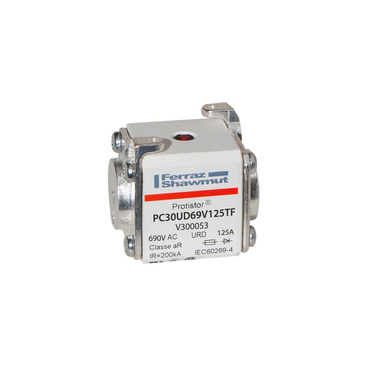 V300053 - Protistor SB fuse-link aR, 690VAC, sz.30, 125A, TTF threaded terminals